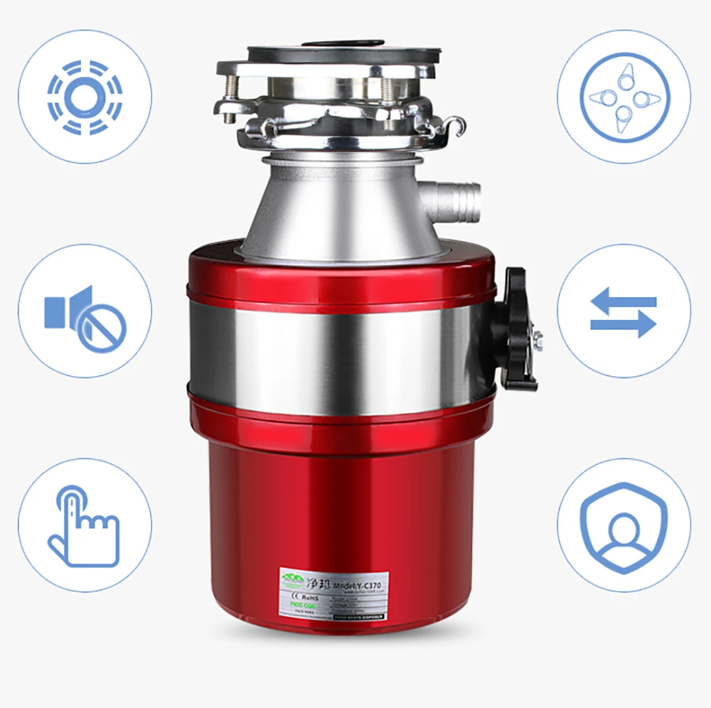 

220V домашний кухонный обработчик пищевых отходов дробилка мусора 1000ML 370W Y