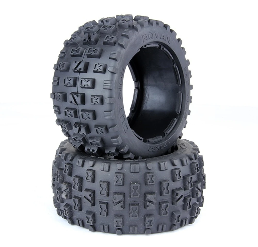 2Pcs Rc Car Rear Wasteland Tires Tyre For 1:5 Scale HPI RACING/KM Baja 5B 5T 5SC LOSI 5IVE T TDBX FS MCD Remote Control Cars
