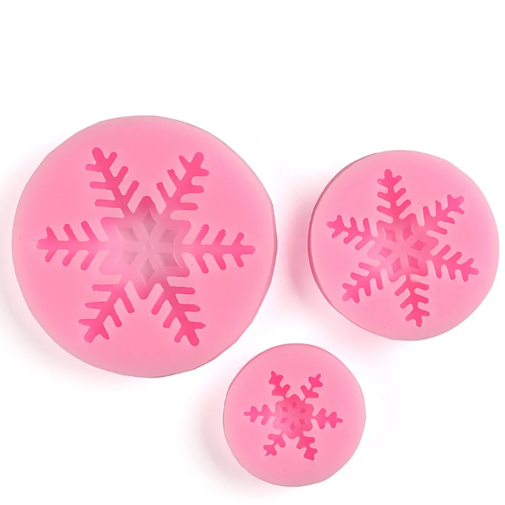 1/3PCS New Kitchen Xmas Snowflake Silicone Mold Fondant Cake Baking Candy Clay Chocolate Mould Cake Decorating Tools
