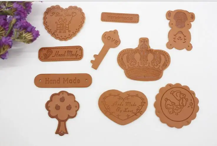 10 шт. ярлыки из синтетической искусственной кожи ручной работы в стиле ретро