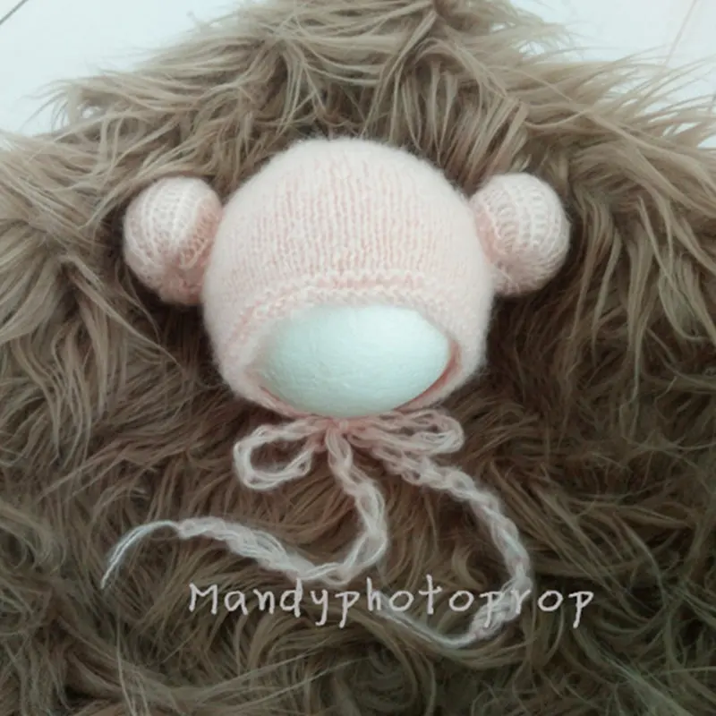 

Newborn mohair hat photography prop baby Ball Cap Bonnet Photography hat,mohair handmade beanie
