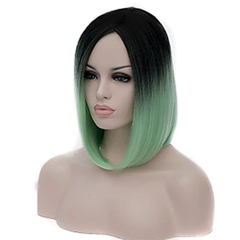 HAIRJOY женский Парик Синтетический средняя часть 2 тона Омбре темные корни БОБО волосы парики 9 цветов доступны