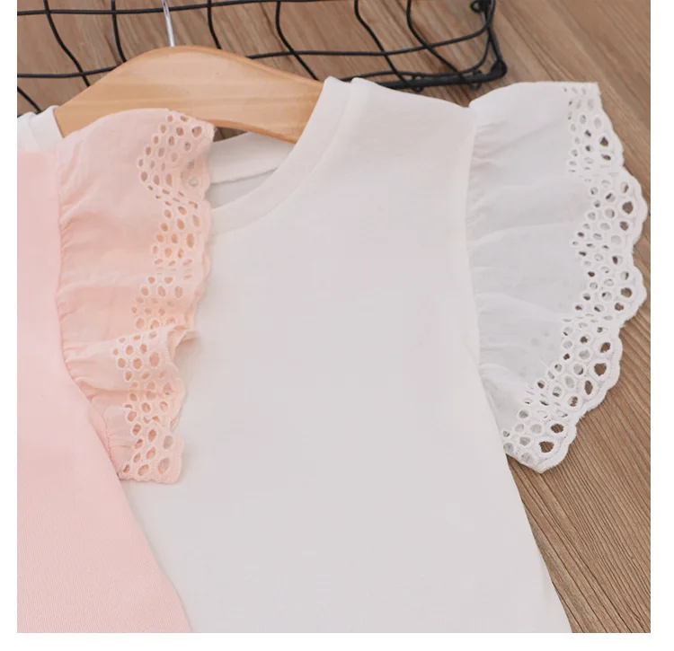 Летняя одежда для маленьких девочек милая детская футболка с короткими рукавами