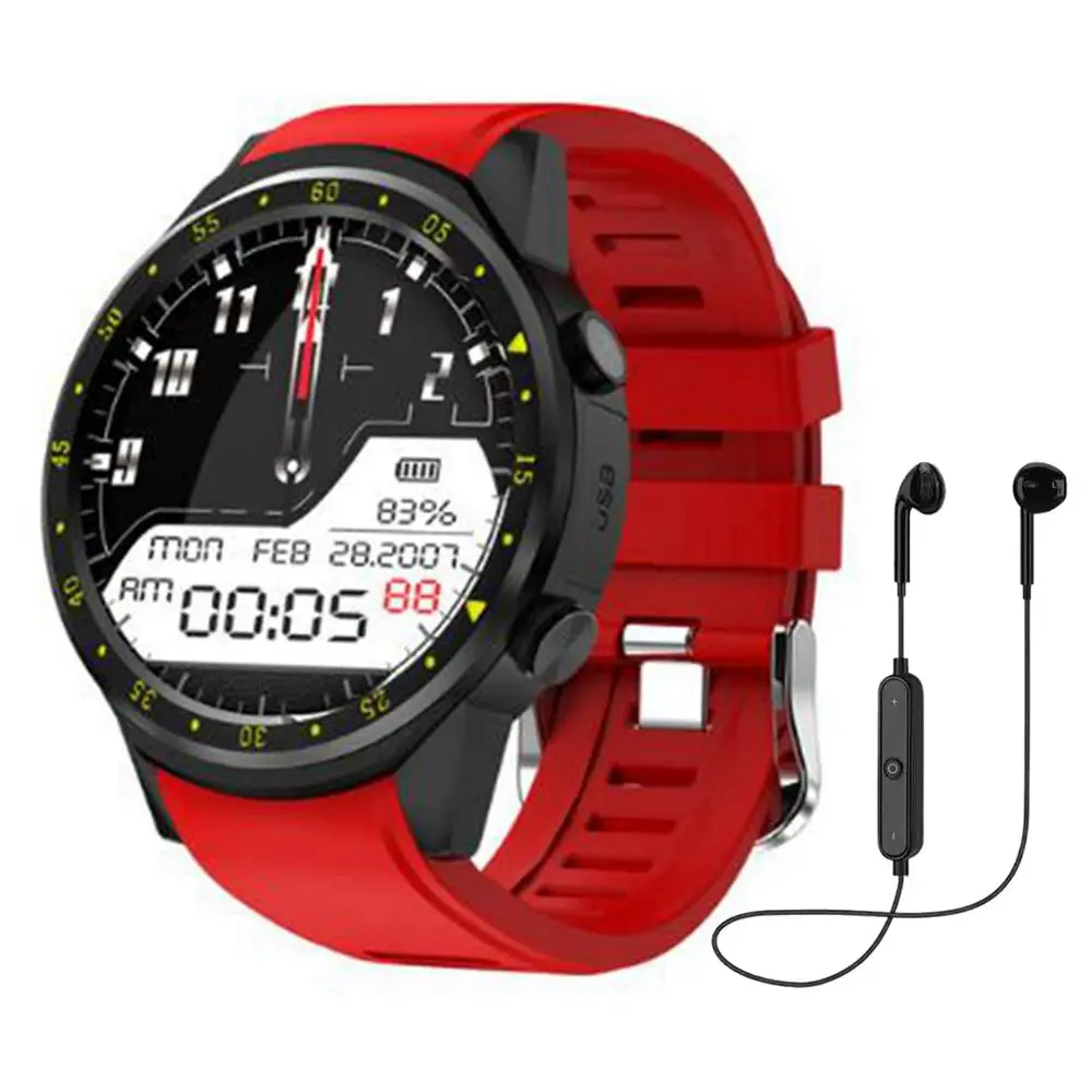 red add headest F1 Спортивные Смарт-часы телефон MTK2503 двойной Bluetooth gps Beidou монитор сердечного ритма во время сна Смарт-часы для Android IOS Телефон PK X100 - Цвет: red add headest