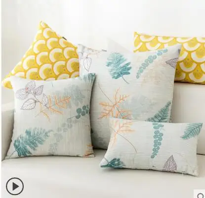 

Idyllic wind pillowcase Home sofa cushion cover Simple modern square pillowcase without core size 70*70