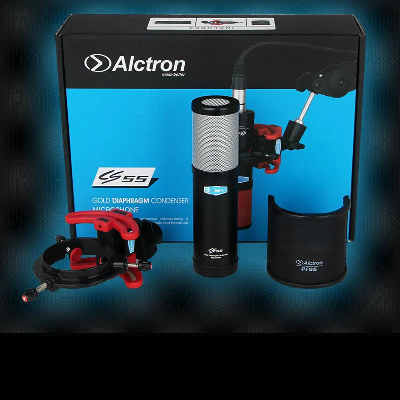 Alctron CS55 большой мембранный конденсаторный записывающий микрофон, используемый в студии, записи и сцены