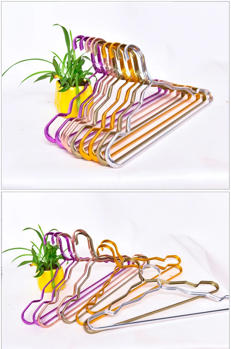 Promotion Full Aluminium Alloy Metal Fashion Clothes Hanger Household Adult Pajamas Suit-dress Men's Wear Rose Gold