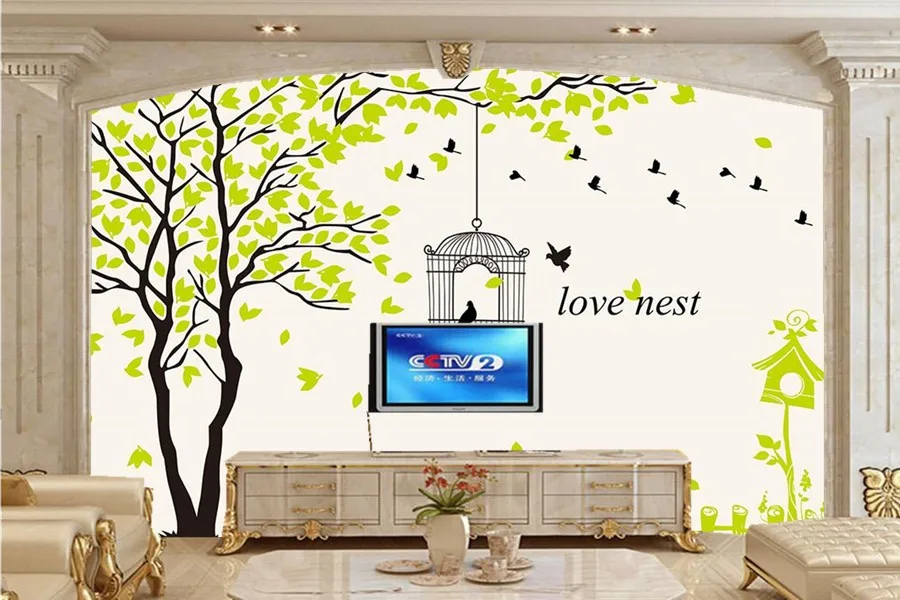 Настенные обои на заказ маленькие свежие Современные Простые с надписью Love nest 3d