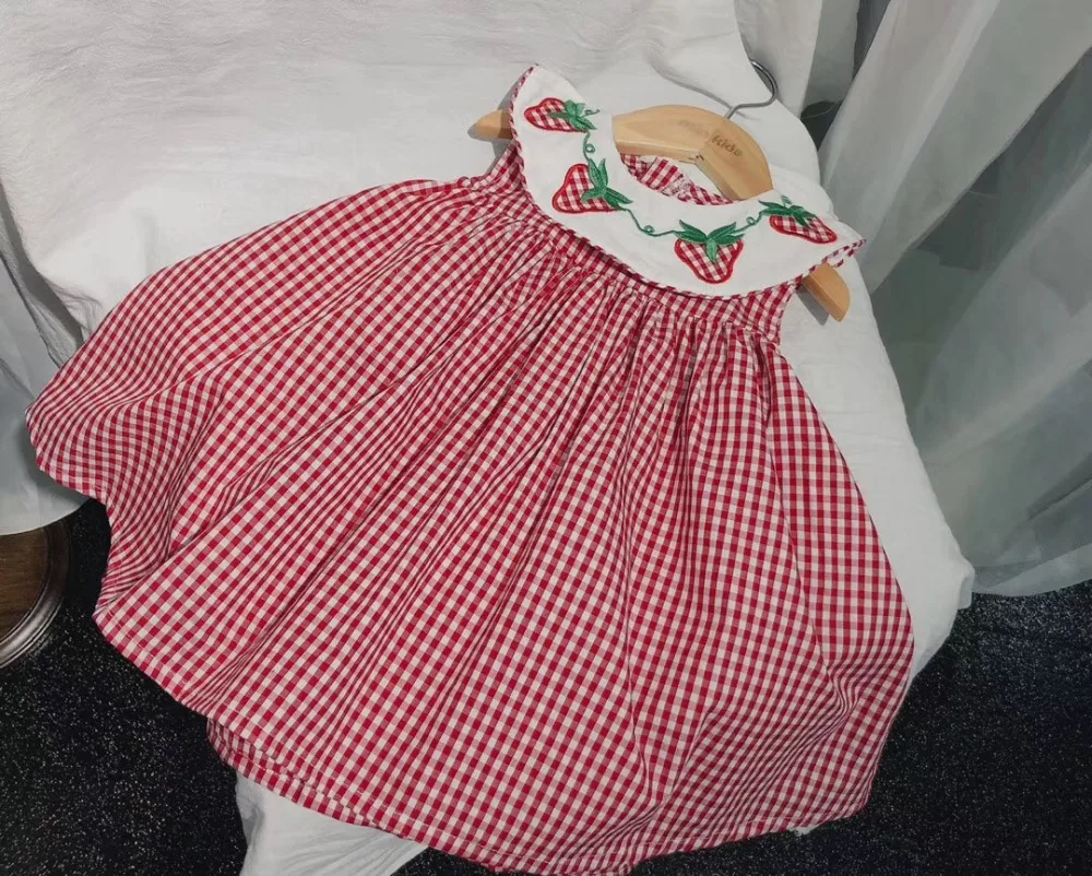 2019 summer kids dress cotton embroidered strawberry cute toddler baby girls | Детская одежда и обувь