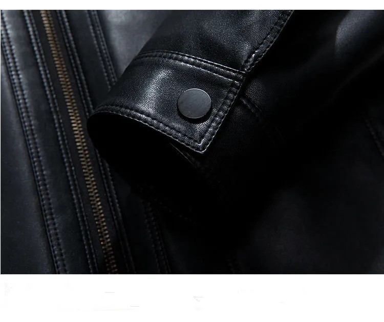 

KMETRAM 2020 New Male Leather Jacket Winter plus Velvet thick Warm Motorcycle Business Casual jaqueta de couro masculino HH203