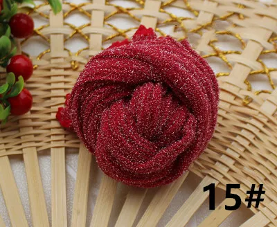 15 Red 2 Pieces 2 шт, серебряные нейлоновые чулки, цветы, материал DIY, высокоплотные шелковые колготы, изготовляющие Искусственные цветы ручной работы, цветок Ронда - Цвет: 15 Red 2 Pieces