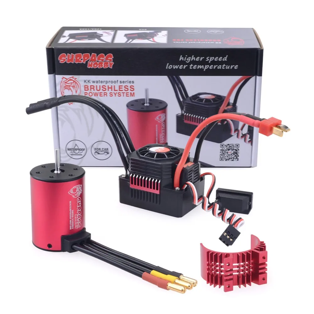SURPASS хобби KK водонепроницаемый комбо 3660 2600KV 3500KV бесщеточный двигатель w/теплоотвод 60A/80A бесщеточный ESC для RC 1/10 автомобиль