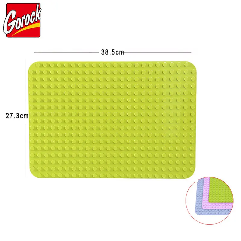 

GOROCK 404 Particles Large Size Baseplate Base Plate Exlarge Brick 38* 27 cm Building Block Toys Compatible With Duploe For Kids