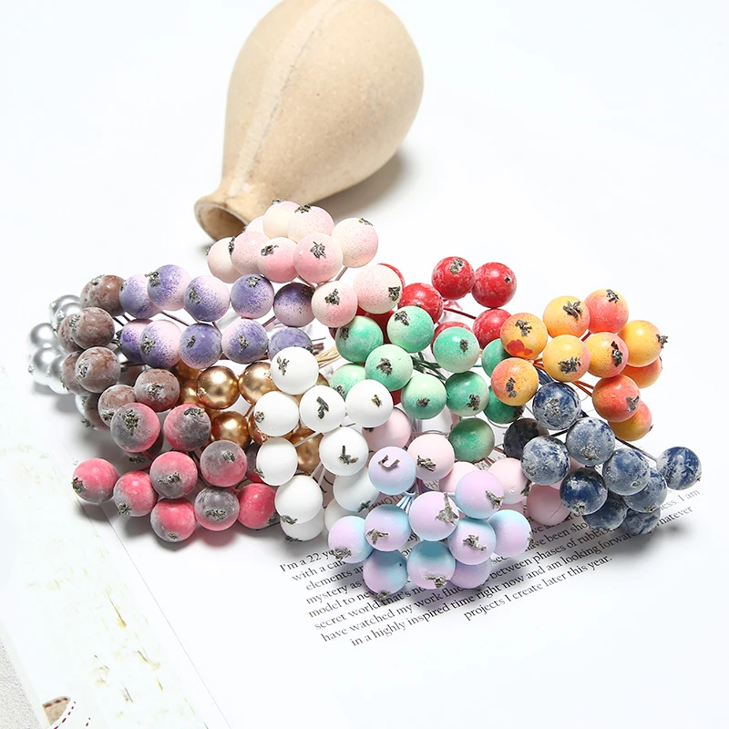 

10Pcs/Lot Gradient Berry Artificial Flower Pearl Stamens For Wedding Party Home Decor DIY Wreath Crown Scrapbook Fake Flower