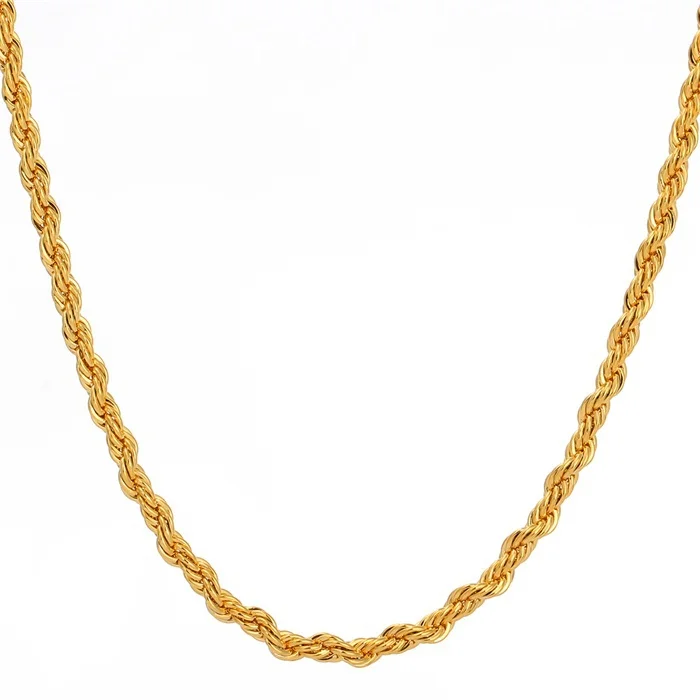 Женское Ожерелье с тонким плетением золотистого и золотого цвета 45 см 18