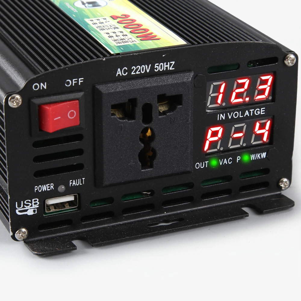 Полный поддерживать 1000 W Интеллектуальный цифровой дисплей инвертор автомобиля 12 V/24 V до 220 V солнечный инвертор с pwm P-1/2/3 код неисправности дисплей