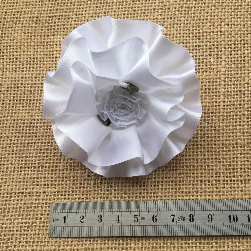 Модная белая Тюлевая шифоновая повязка на голову с оборками ручной работы