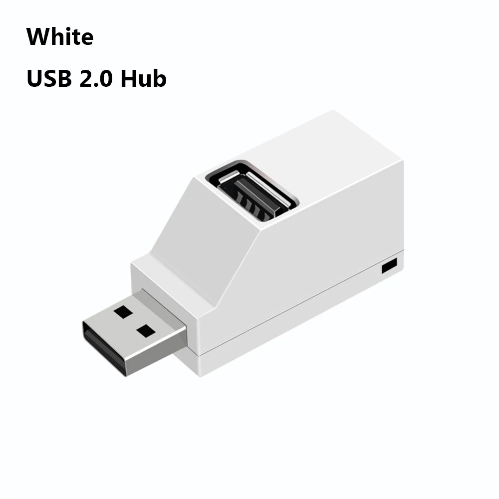 White USB 2.0 Hub Мини 3 порта USB 3,0 концентратор высокоскоростной передачи данных сплиттер коробка адаптер для ПК ноутбук MacBook Air Pro - Цвет: White USB 2.0 Hub