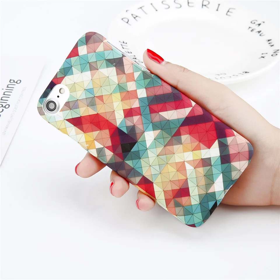 Lovebay чехол для телефона для iPhone 6, 6s, 7, 8 Plus, X, XR, XS, Max, 5, 5S, SE, мультяшный лист, цветок, геометрическая форма, ананас, Жесткий Чехол для iPhone X