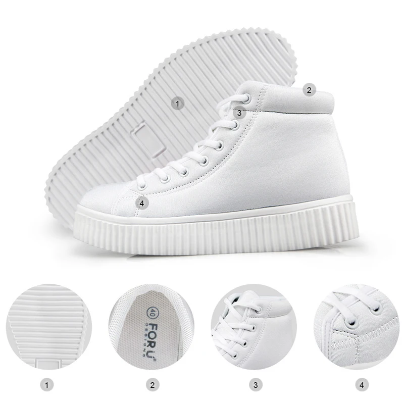 FORUDESIGNS/Новинка 2018 года Женская обувь на плоской платформе Милая парусиновая с