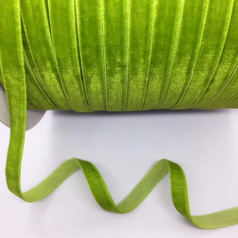 Light Green 5 ярдов 3/"(10 мм) бархатная лента для украшения свадебной вечеринки лента ручной работы подарочная упаковка банты для волос DIY Рождественская лента - Цвет: Light Green