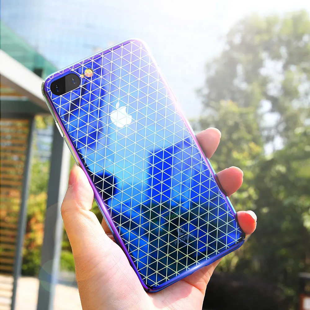 Чехол FLOVEME с градиентным покрытием для iPhone 7 8 Plus модный жесткий пластиковый чехол