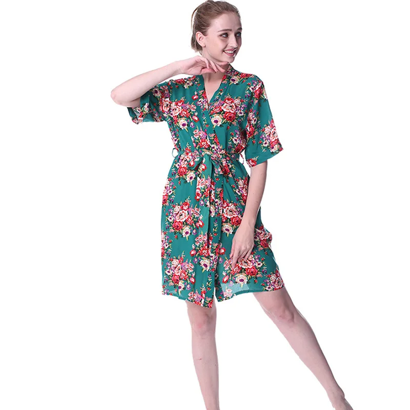 Лидер продаж хлопковое кимоно с принтом для невесты халат свадебной вечеринки