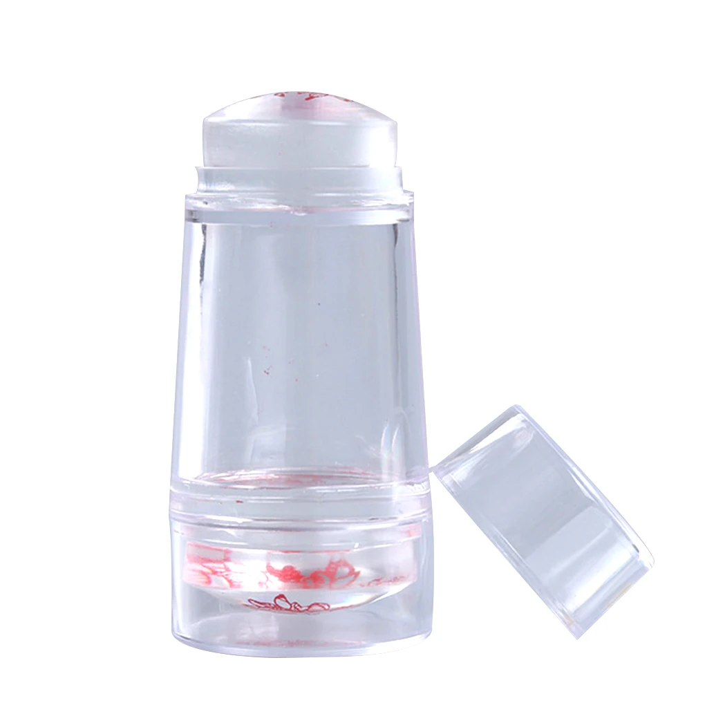 Силиконовый штамп для ногтей с двойной головкой и скребком|Шаблоны дизайна