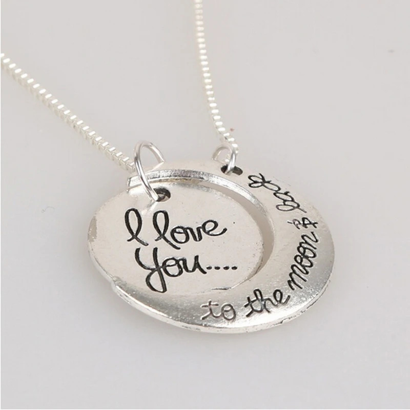 Серебряное ожерелье с надписью I Love You To the Moon and Back колье подвеской Forever для мужчин