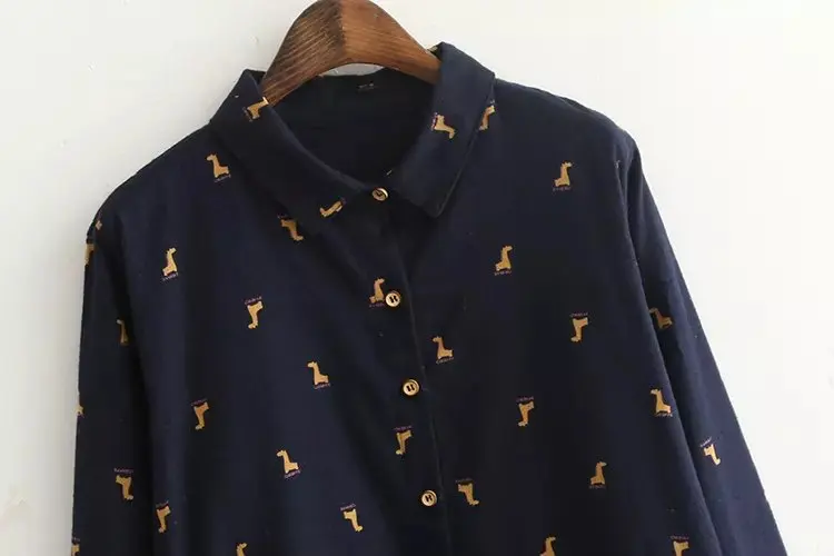 2016 весеннее Платье с принтом жирафа кавайное платье длинными рукавами и