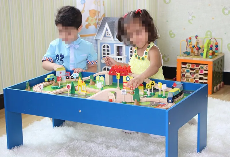 Деревянная игрушка американские горки трек 90 шт игровой стол деревянные блоки деревянная развивающая игрушка подарок для ребенка