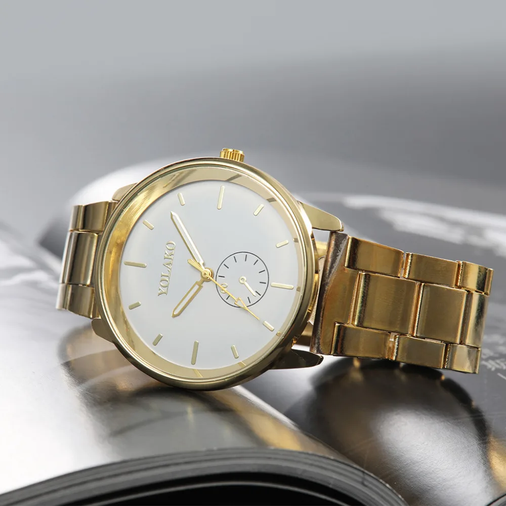 Мужские часы роскошные деловые со стальной полосой простые зеркальные кварцевые