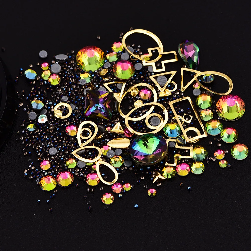 Нестандартные Стразы для дизайна ногтей разноцветные икры самостоятельного