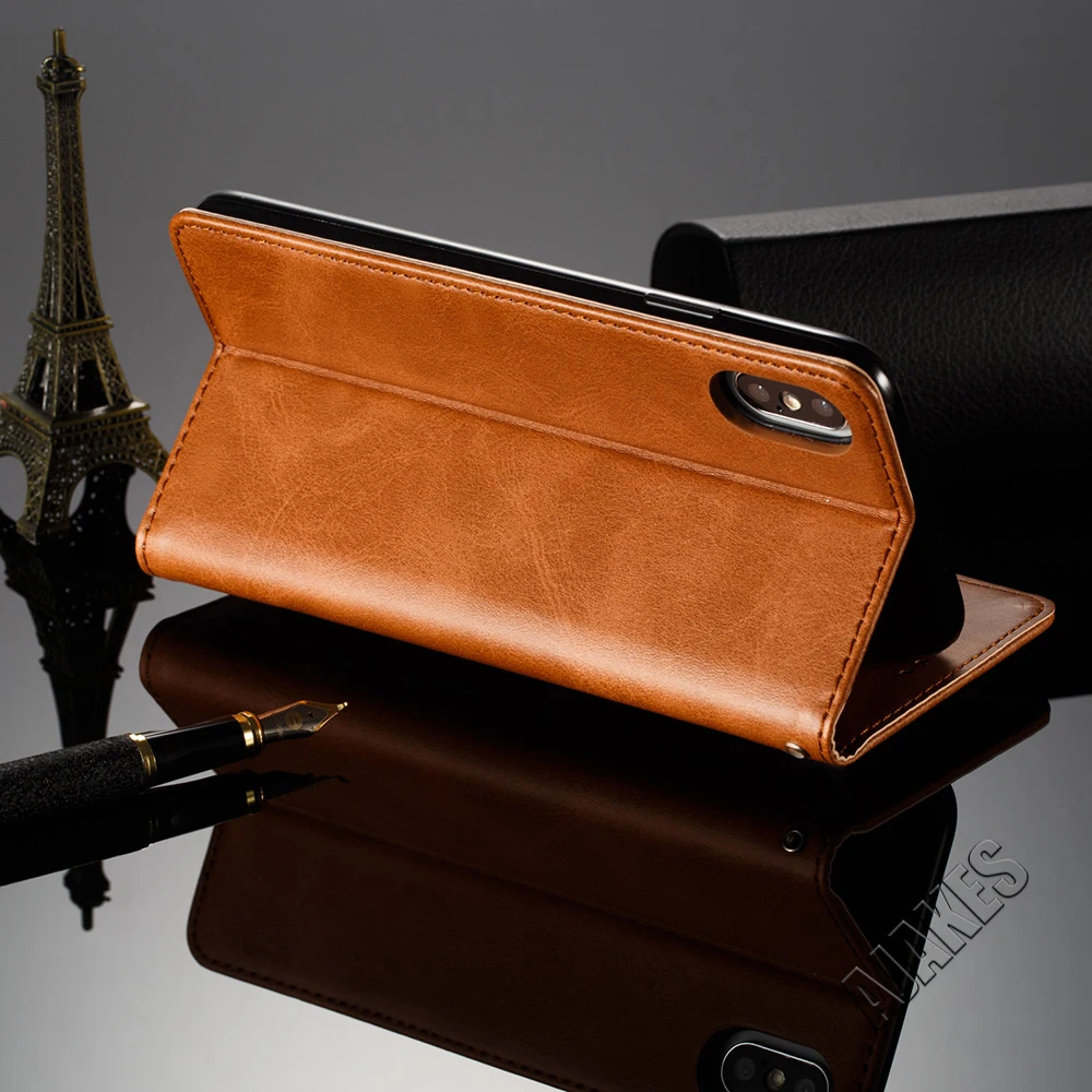 Магнитный Флип кожаный чехол-бумажник для Apple iPhone Xs Max X Xr 8 7 6 6s Plus Folio Cover функция