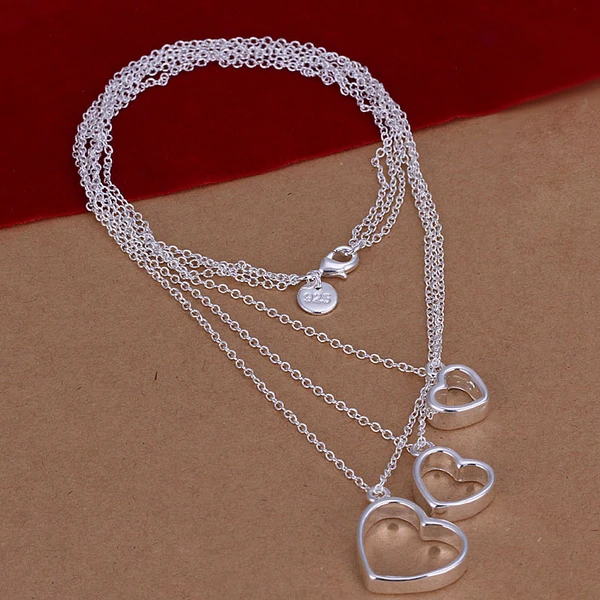 Fashion Party Three Hearts Necklace Women Jewelry Chain Choker for Pendant Necklaces Gift Men and | Украшения и аксессуары