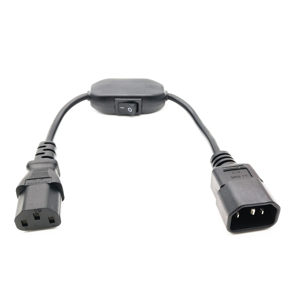 IEC 320 Профессиональный адаптор C14 Штекерный к C13 Женский конвертер удлинитель Кабель питания+ переключатель преобразователь питания штекер