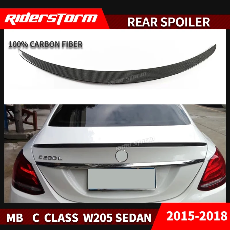 W205 Седан 4 двери карбоновый спойлер задний багажник хвост крыло Bootlid губы для Mercedes
