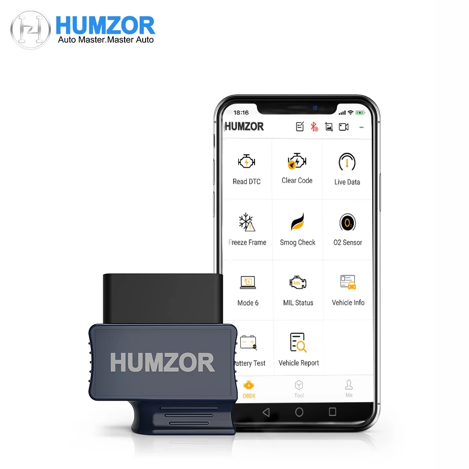 HUMZOR NexzScan OBDII Автомобильный диагностический инструмент Bluetooth 4,2 автомобильный OBD2 считыватель кодов