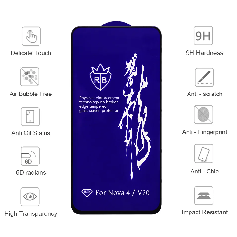 6D стекло для huawei Honor View 20 V20 9X 7X P30 Lite P20 Pro P Smart Z закаленное стекло для huawei mate 20 Lite Nova 4 5 3 3i