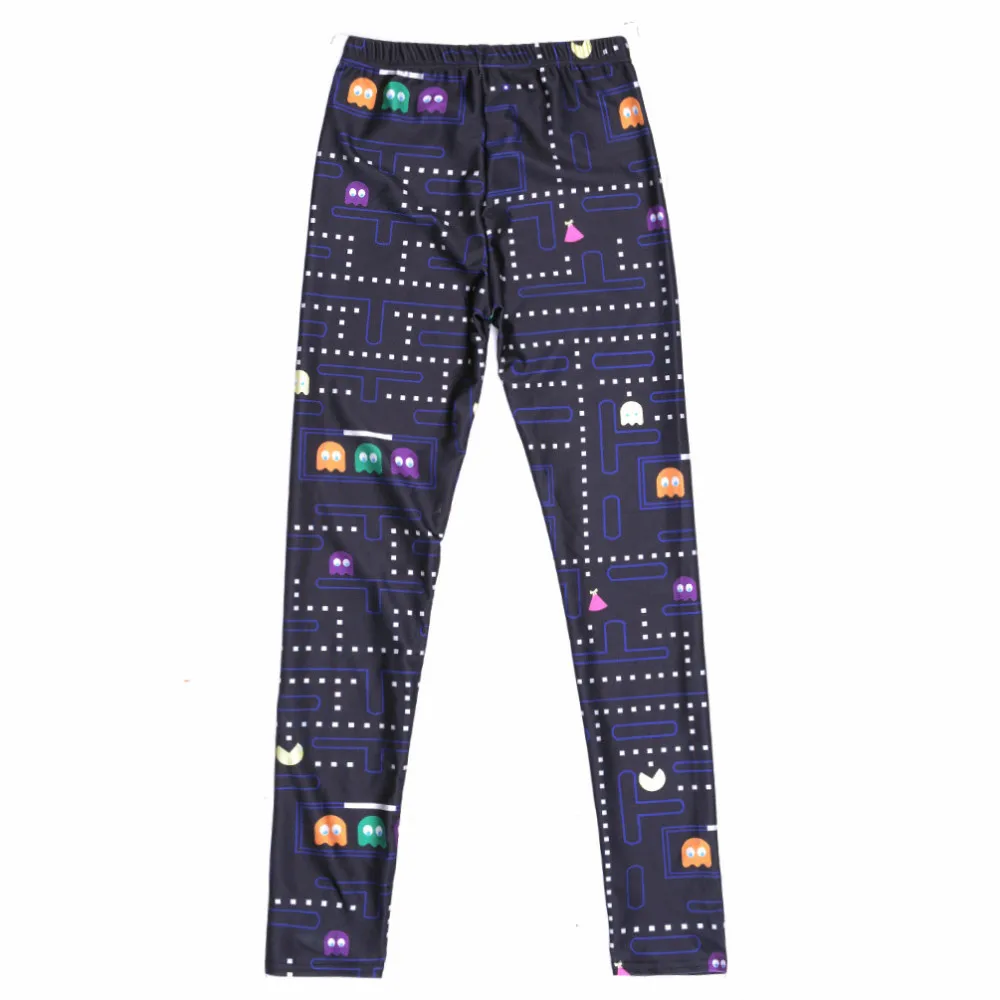 Женские штаны с космическим принтом леггинсы для фитнеса Muz man PAC MAN женские