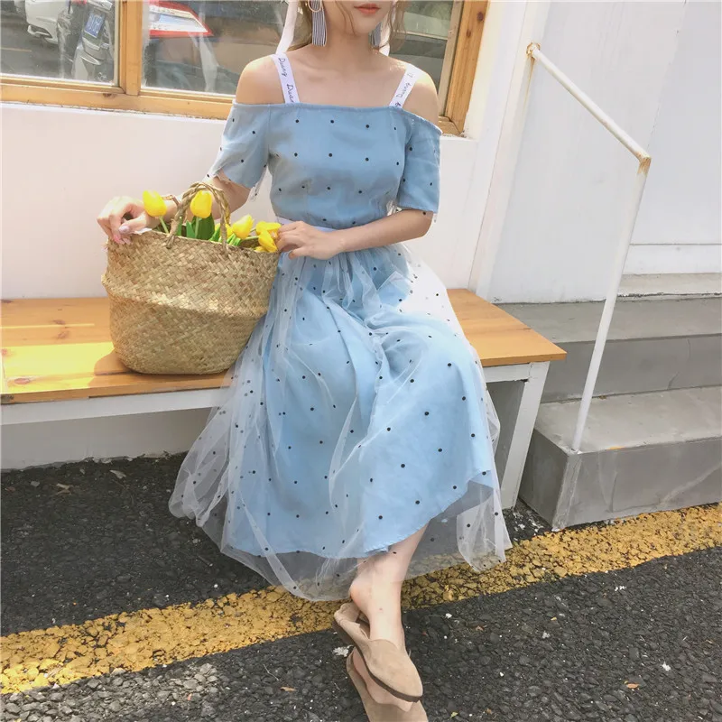 KYMAKUTU Лето Prairie Chic женское платье линии Высокая талия лоскутное vestidos mujer Спагетти