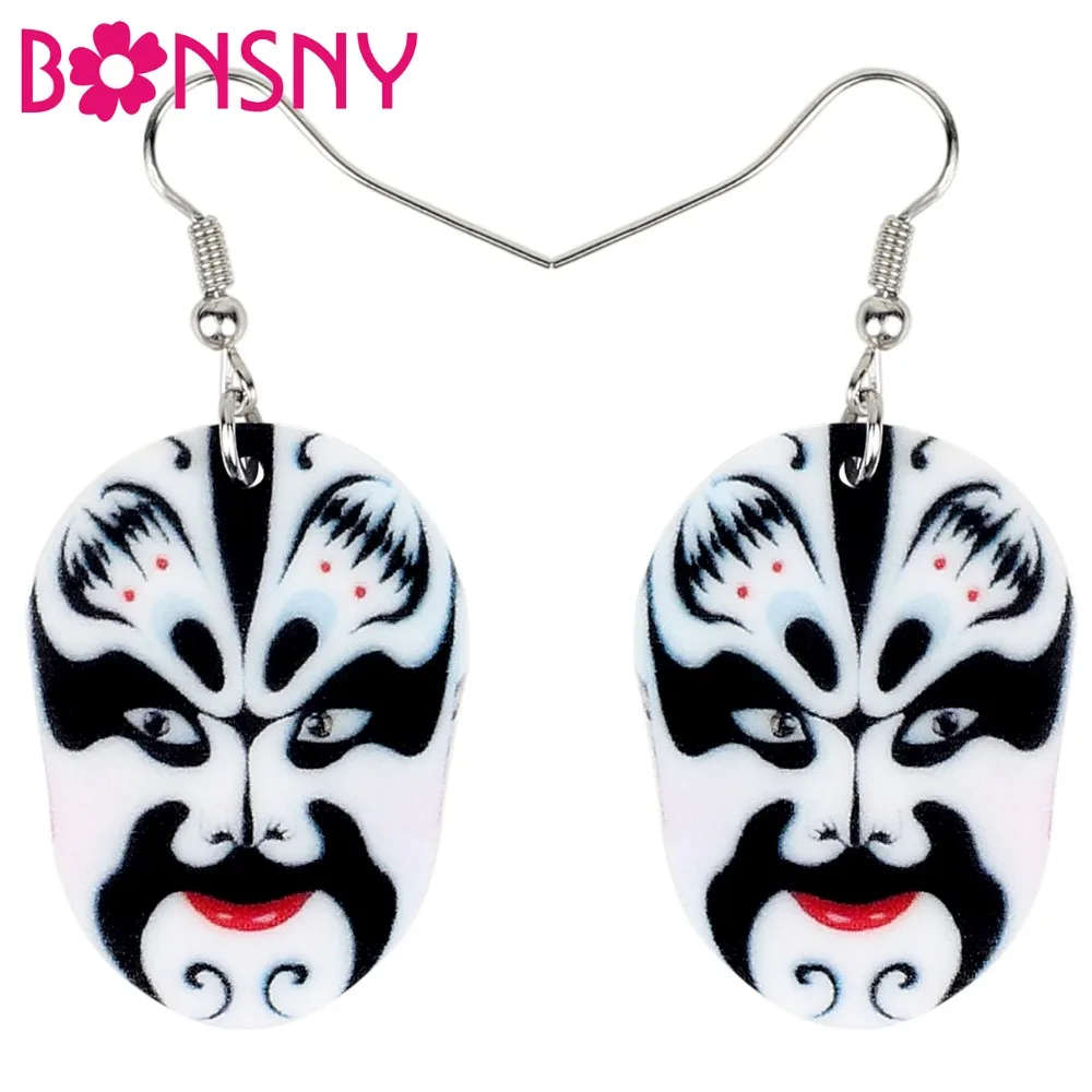 Акриловая модная Китайская Пекинская опера Bonsny Женская винтажная бижутерия с