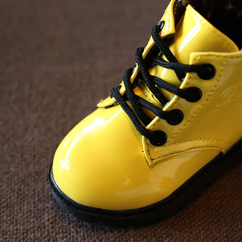 Новинка 2018 зимняя детская обувь водонепроницаемые ботинки Martin из искусственной