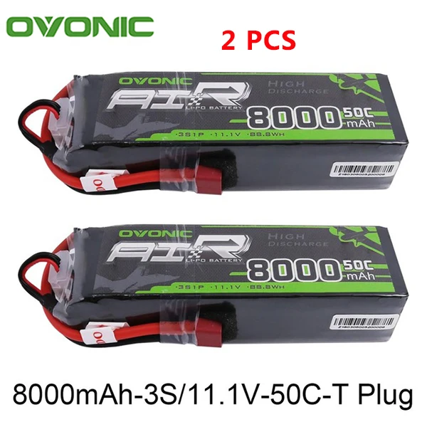 2PCS T-Plug 8000mAh 2 шт. батарея osonic LiPo 8000 мАч 11,1 В LiPo 3S 50C-100C аккумулятор T XT60 штекер для большого размера RC вертолет грузовик Квадрокоптер - Цвет: 2PCS T-Plug 8000mAh