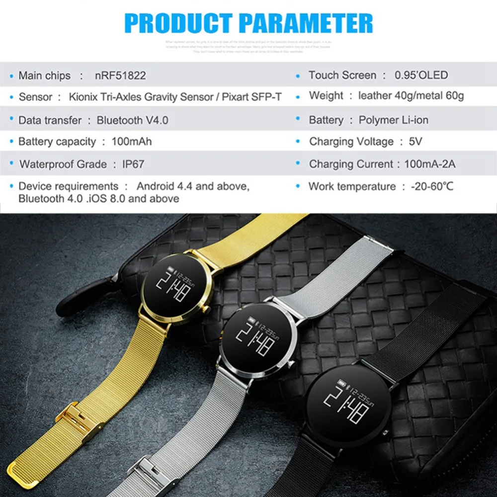 CV08 0 95 дюймов Смарт часы модные спортивные фитнес трекер оксиметр bluetooth шагомер
