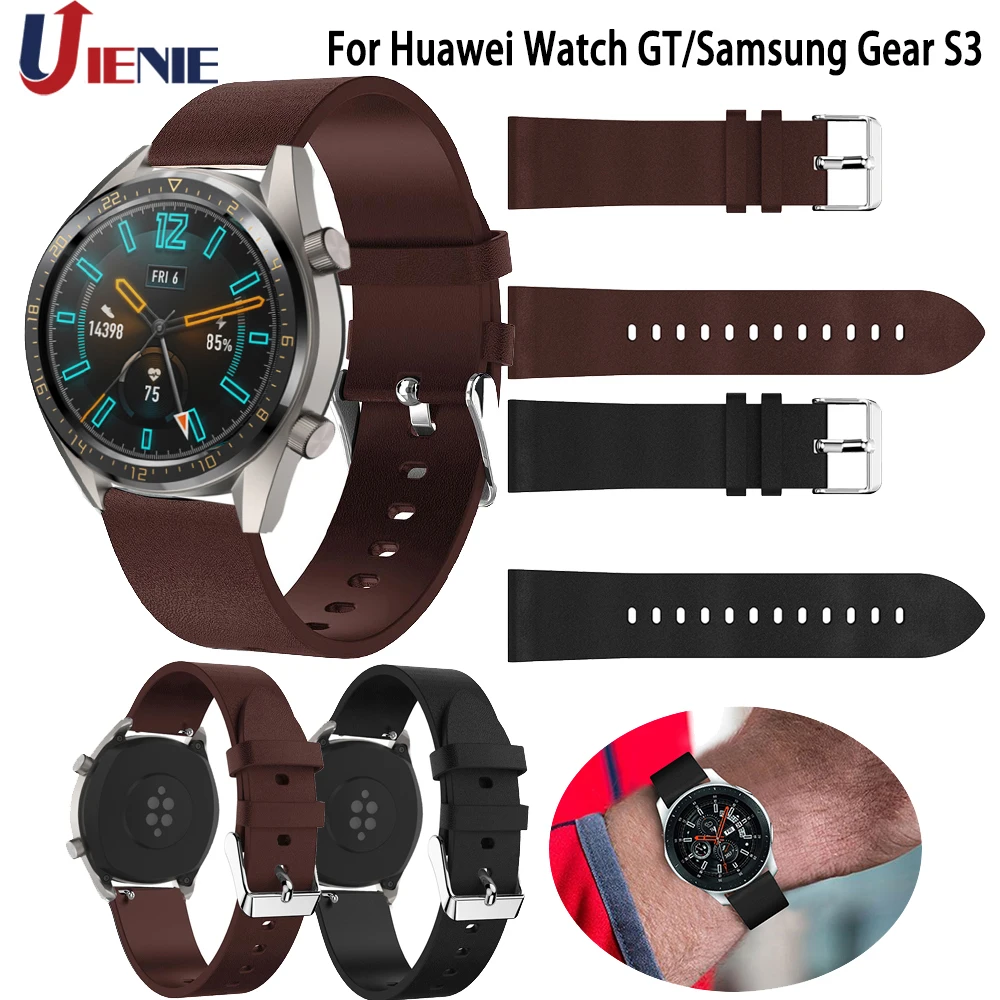 Кожаный ремешок для часов Ремешок Samsung Gear S3 Frontier классический 22 мм браслет Huawei Watch