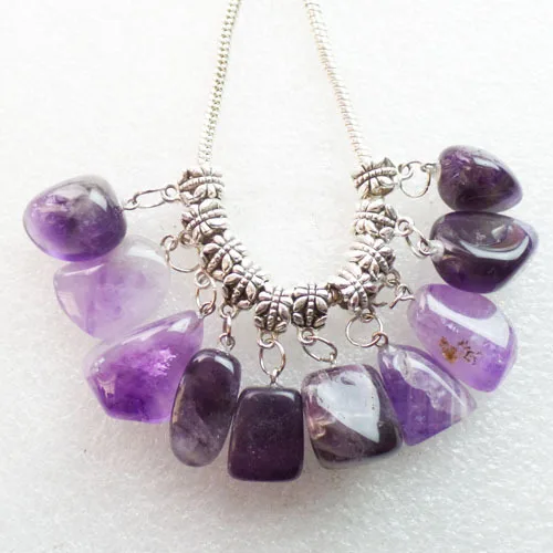 20 шт. натуральный кулон аметисты подходит для европейского браслета ожерелье