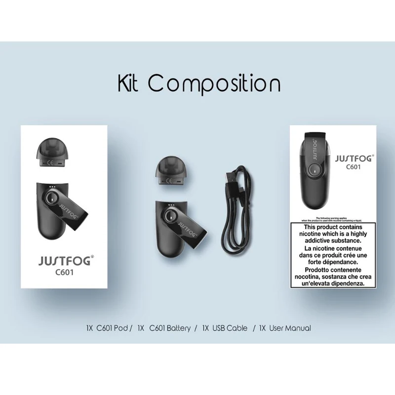 JUSTFOG C601 Pod Kit 650mAh батарея с 1 7 ML POD Tank электронная сигарета Vape ручка испаритель vs justfog