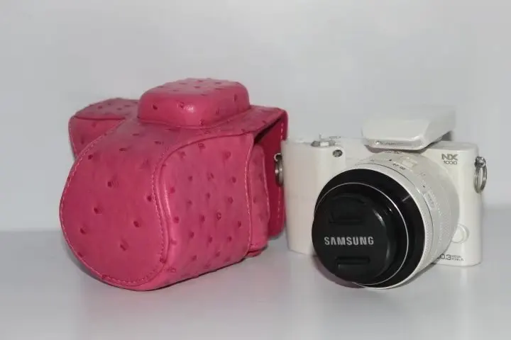 Чехол из искусственной кожи для камеры, чехол для samsung NX2000 NX1100 NX1000 беззеркальная система камеры - Цвет: Прозрачный
