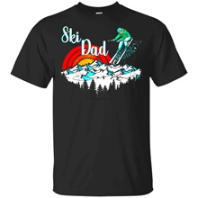 Ретро лыжный папа винтажная Лыжная графическая футболка|Мужские